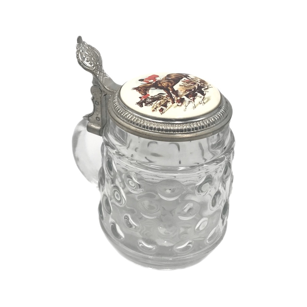 Original BMF BierSeidel Clear Bubble Glass Beer Stein Made In‎ West Germany